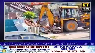 GHMC Officials Demolishing Nandakumar Alias Nandu Hotel Deccan Kitchen In Filmnagar...