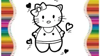 Cara Menggambar Hello Kitty 🎀🐱 | Menggambar Karakter Lucu Mudah untuk Anak