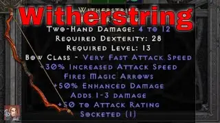 D2R Unique Items - Witherstring (Hunter's Bow)