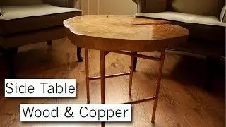 Making & Living:  Wood Slab & Copper Side Table