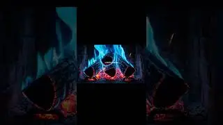 Neon Blue Fire Glow in 4K | Hypnotic Futuristic Fireplace Ambience #background #meditationambience