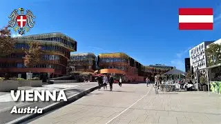Vienna, Austria. A walk in the campus of WU (Vienna University of Economics and Business). 4K