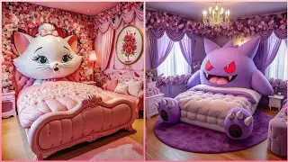 beautiful rooms cute characters￼ tempat tidur mana yg kalian suka#kamar #room #viralvideo #trending