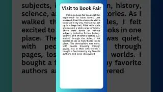Essay On Visit To A Book Fair #essay