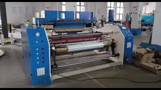 Stretch Film Rewinding Machine Test Run | Automatic Cutting & Roll Change | Wintech Machinery
