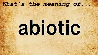 Abiotic Meaning : Definition of Abiotic