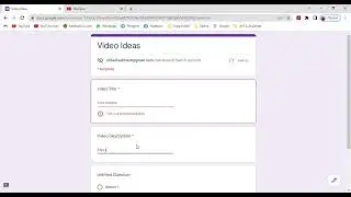 Video Ideas Form