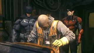 Batman & Robin beating Two Face in Arkham Knight Co-Op Mod with Arkham Origins skins