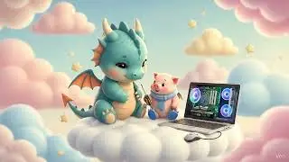Cute Dragon & Pig Repairing Laptop | Tech Troubleshooting for Kids