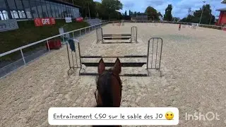 Entraînement au pôle hippique de Saint-lô sur la Carrière grande Uriel. #sable #jeuxolympiques2024