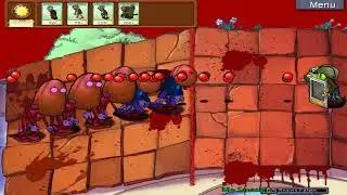 Dolphin Rider Tall-Nut Zombie And Wall-Nut Zombie Vs Gatling Pea Screen Door Zombie fight // PVZ