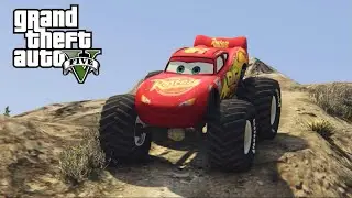 GTA 5 - Lighting McQueen Monster Truck - Disney Cars 3 - Off-Road Gameplay