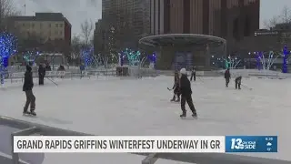 Grand Rapids Griffins' 24-hour Great Skate Winterfest underway at Rosa Parks Circle
