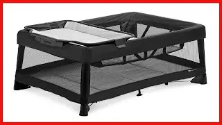 4moms Breeze Plus Portable Playard with Removable Bassinet and Baby Changing Station, Easy One-Hande