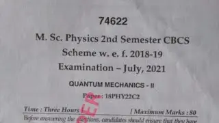 Mdu MSc Phy 2nd  Sem Quantum Mechanics Question Paper 2021