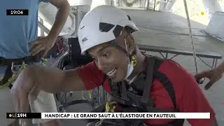 Session de saut à l’élastique pour une dizaine de personnes porteuses de handicap