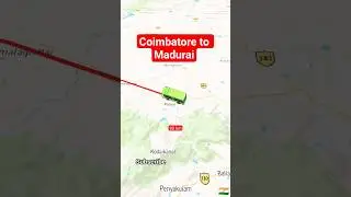 Coimbatore to Madurai Tamilnadu road travel map 🗺️🗾#map#shortvideo#india#madurai#coimbatore#short🛣️