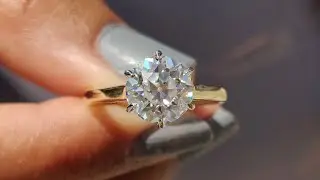 2.03 CT Round OEC Cut Colorless Moissanite Ring | Solitaire Engagement Ring | Two Tone Ring