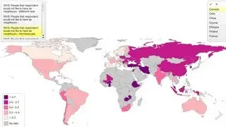 World Values Survey - Where homosexuals are disliked the most