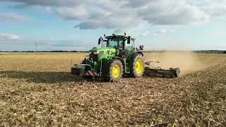 Broyage Maïs 2025 : John Deere 6r185 - Desvoys DRH Master Field 6M20🌽🌽💨💨