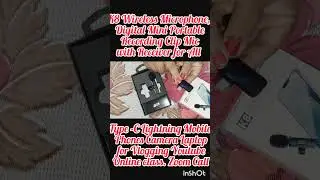 K8 Wireless Microphone, Digital Mini Portable Recording Clip Mic with Receiver for All Type -C #love