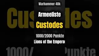 Adeptus Custodes 1000/2000 Points Army-List Lions of the Emperor #warhammer40k #tabletop #custodes