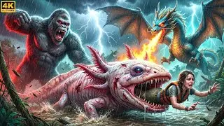 King Kong vs Giant Axolotl and Dragon | Full Monster Action Movie HD