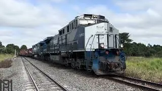 Trem de containers vazio entrando no pátio do Ângelo Lopes