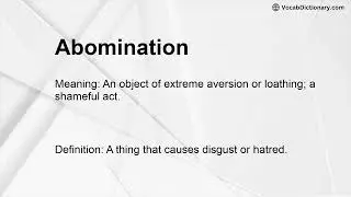 Abomination Meaning