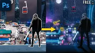 Epic Cyberpunk Concept Speed Art (It was HARD!!!)|Download Free PSD