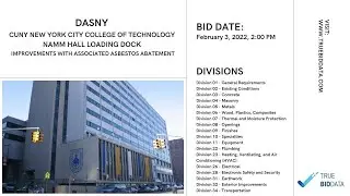 DASNY - CUNY New York City College of Technology Namm Hall Loading Dock Improvements