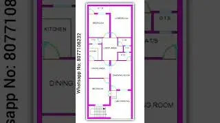 24 x 60 House plan with car parking area