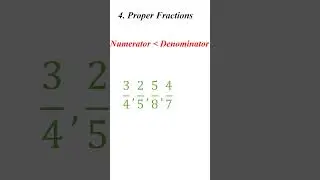 Types of fractions | Proper fractions #shorts #properfractions