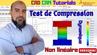 SolidWorks Simulation || Test de compression non lin&eacute;aire #solidworks #cao  #simulation #cad #dessin