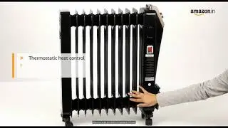 Havells 11 Fin Oil Filled Room Heater Fast Heating Fins 2900W PTC Fan Heater Inclined Control Panel