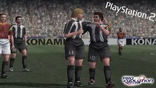 PS2 | Juventus [2001] main squad vs AS Roma | Pro Evolution Soccer 2001
