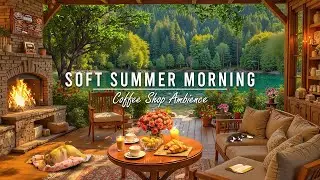 Soft Summer Morning Jazz at Outdoor Coffee Shop Ambience ☀ Relaxing Piano Jazz Music for Work, Study