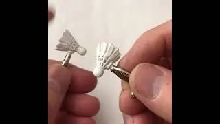 Bandminton Cufflinks White 3D Design Shuttlecock Gift Jay Pins #cufflinks #shuttlecockbadminton
