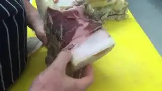 Cured Iron Age pig ham . 11 months old