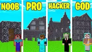 Minecraft NOOB vs. PRO vs. HACKER vs GOD: MODERN BEDROCK HOUSE in Minecraft | JeromeASF