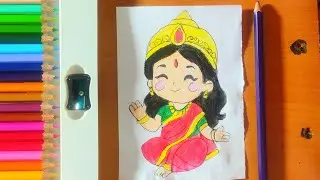 Maa parvati drawing 🥰 | pinterest version parvati ji drawing | Full toturial #parvati #viralvideo