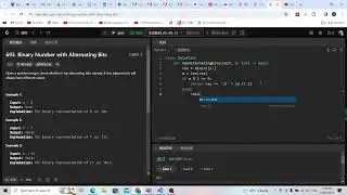 Leetcode 693. Binary Number with Alternating Bits (math)