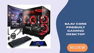 SAAV CORE Prebuilt Gaming Desktop with Dual 24 Inch Curved Monitors
