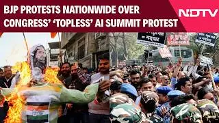 BJP Protests Nationwide Over Congress&rsquo; &lsquo;Topless&rsquo; AI Summit Protest | Political Face-Off Escalates