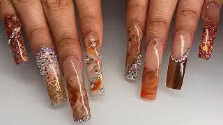Watch Me Do My Own Nails | Freestyle Thanksgiving/Vacay Nails 🦃🍂