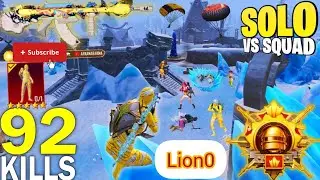 Lion0 Non-stop Rush 🔥 gameplay || Solo vs squad PUBG Mobile