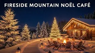 Peaceful Christmas Jazz by the Fireplace ❄️ Snowy Harbor Café Ambience