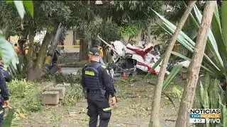 Aeronave se desplomó sobre un parque en Laureles