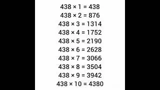 table of 438 #short