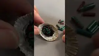 Watch me work - setting pieces of filati (glass) into a shell  #shorts #mosaic #satisfying